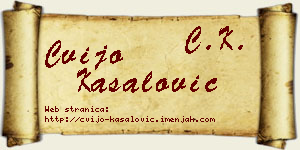 Cvijo Kasalović vizit kartica